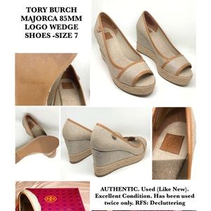 Tory Burch Majorc 85MM Logo Wedge Shoes